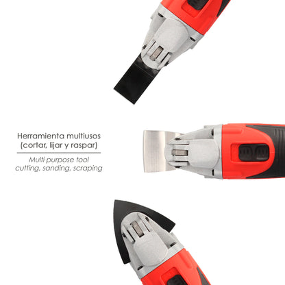 Ferramenta multifuncional oscilante de 300 Watts. Com acessórios Variador de velocidade de 23.000 RPM, troca rápida de lâmina, corte, lixamento