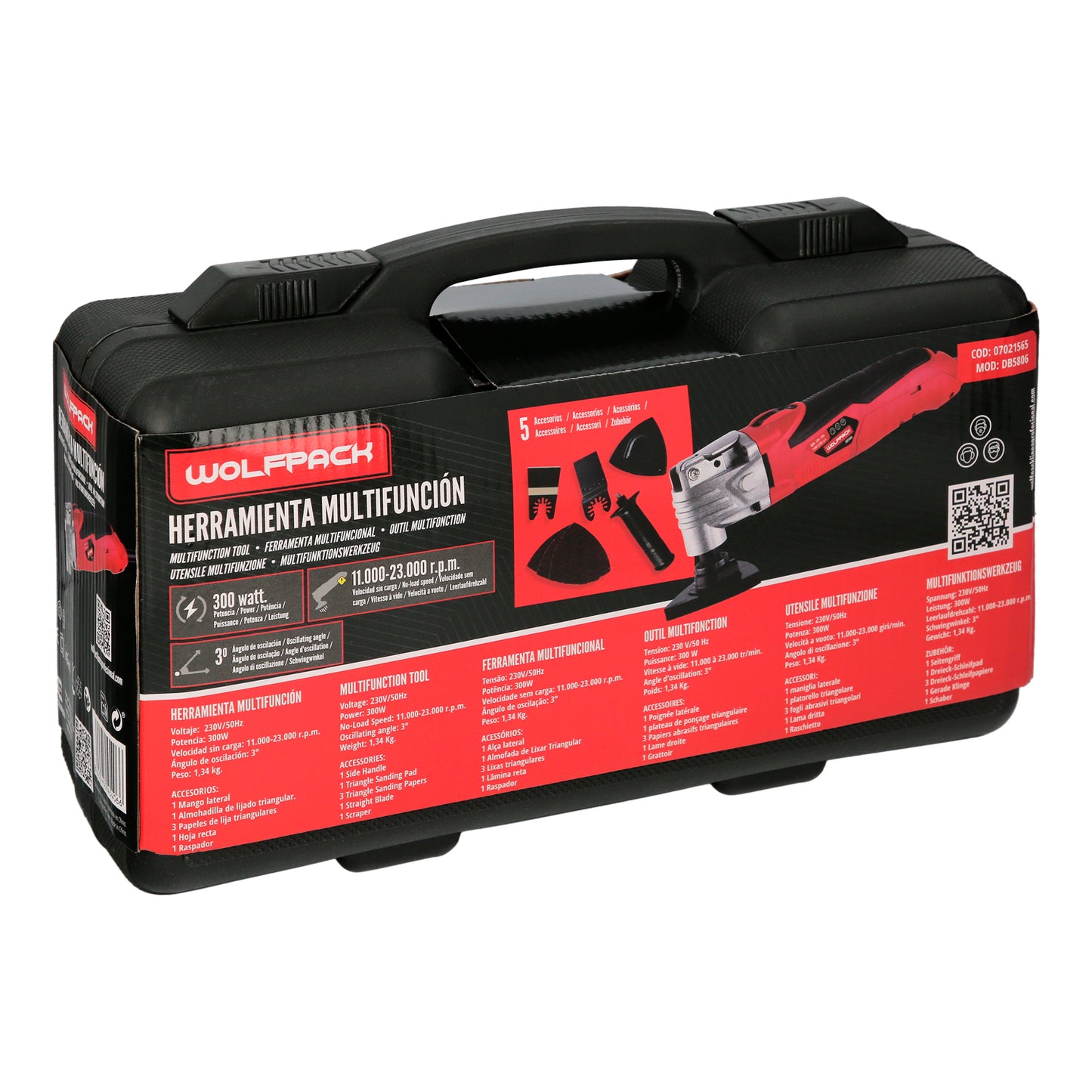 Ferramenta multifuncional oscilante de 300 Watts. Com acessórios Variador de velocidade de 23.000 RPM, troca rápida de lâmina, corte, lixamento