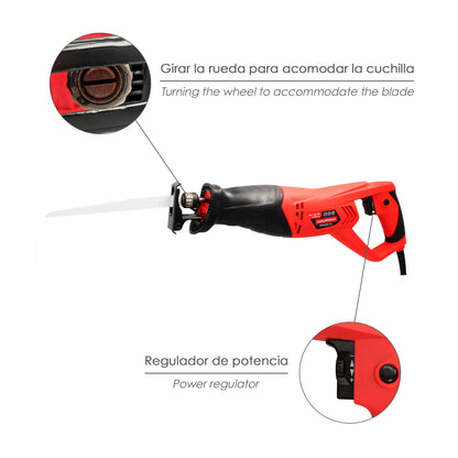 Sabre viu 900 Watts. Serra Sabre 900 W. Com Variador de Velocidade. Troca rápida de lâmina. Madeira 115 mm. / Aço 8 mm.
