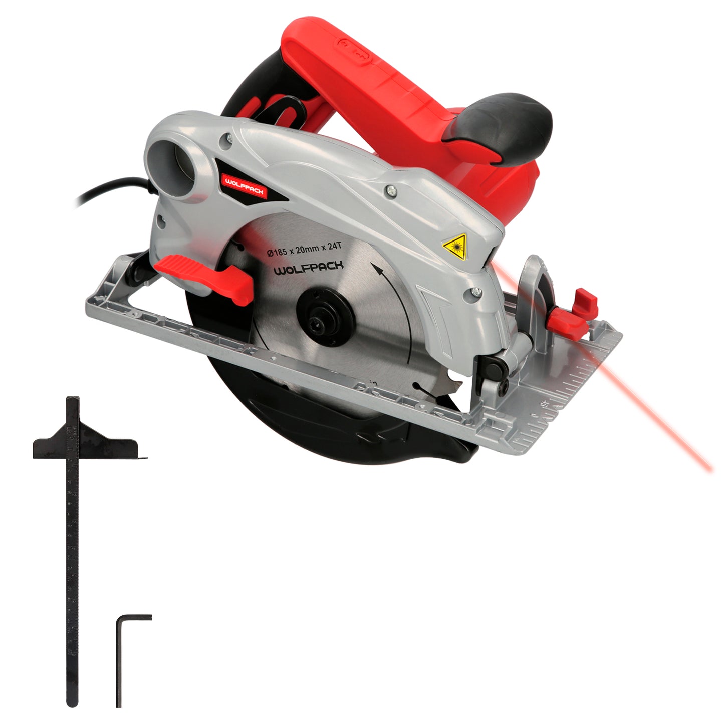 Serra Circular 1300 Watts. Com Disco Laser 185 mm. Regulador de profundidade de corte de esquadria de 4.700 RPM. Serra de esquadria, serra de madeira