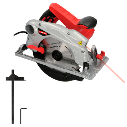 Serra Circular 1300 Watts. Com Disco Laser 185 mm. Regulador de profundidade de corte de esquadria de 4.700 RPM. Serra de esquadria, serra de madeira