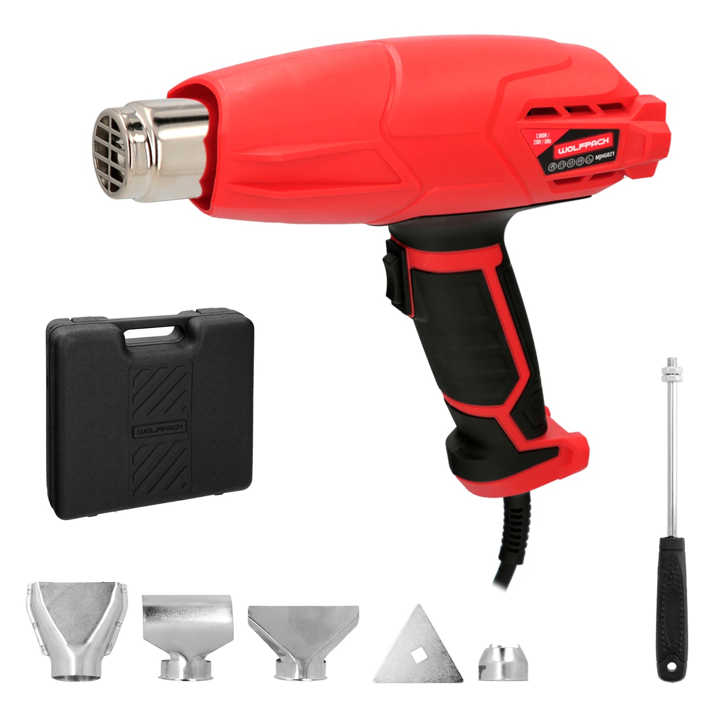 Pistola de ar quente de 2.000 watts. 2 poderes com acessórios. Stripper, pistola de decapagem com ar quente