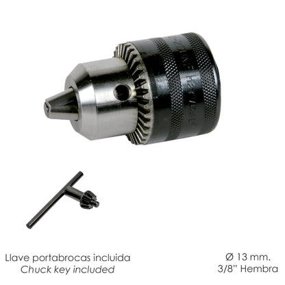 Mandril chaveado 13 mm. 3/8 fêmea