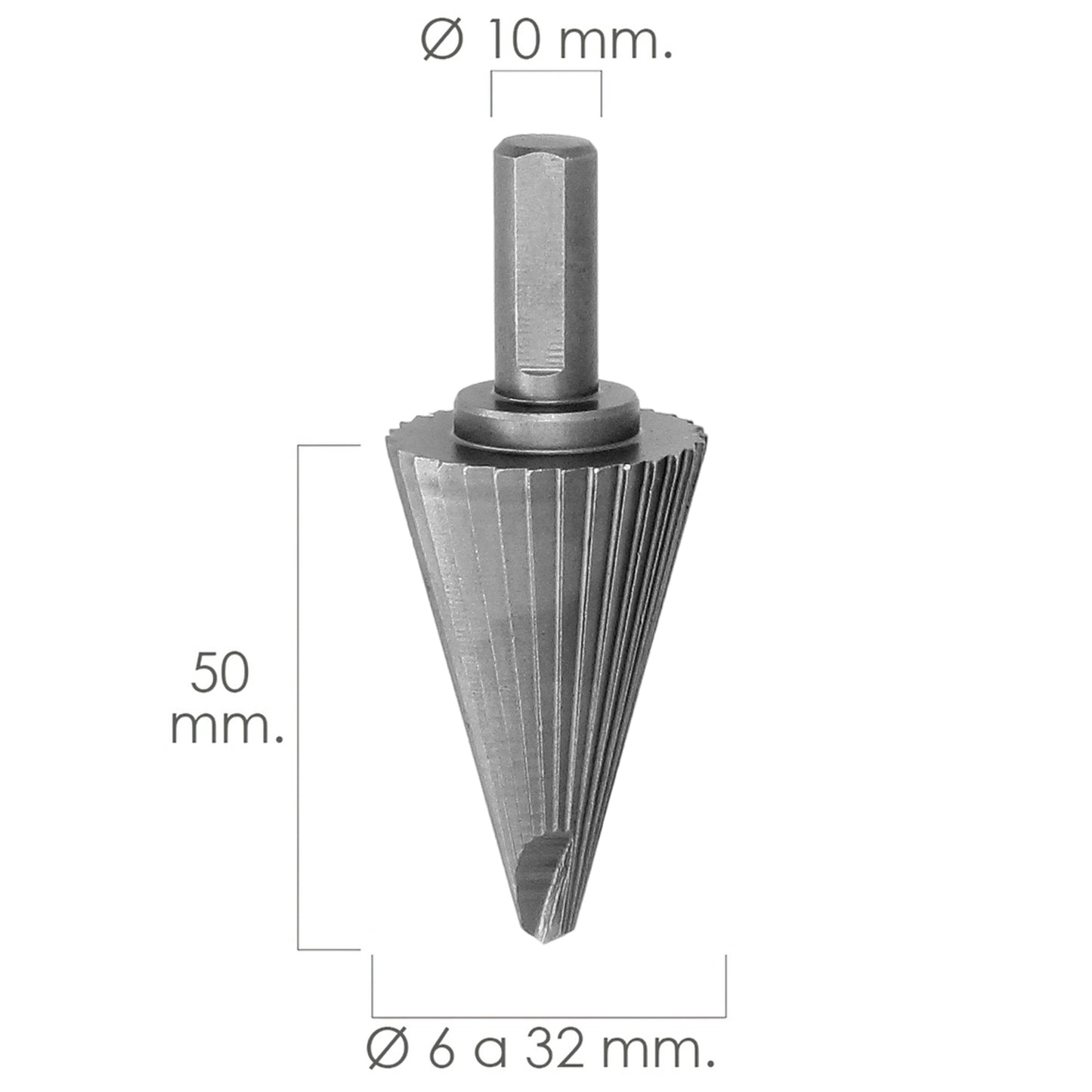 Fresa Conica Hss Ø 6-32 mm. Para Taladro / Fresadora