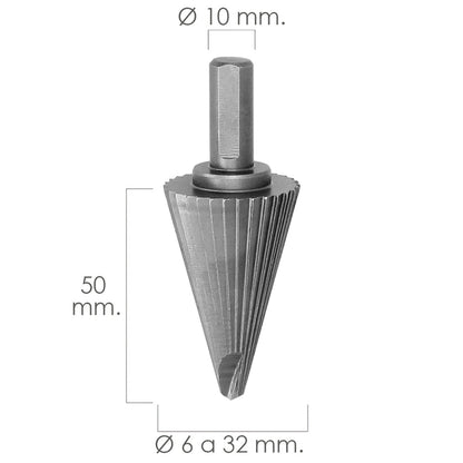 Fresa Conica Hss Ø 6-32 mm. Para Taladro / Fresadora