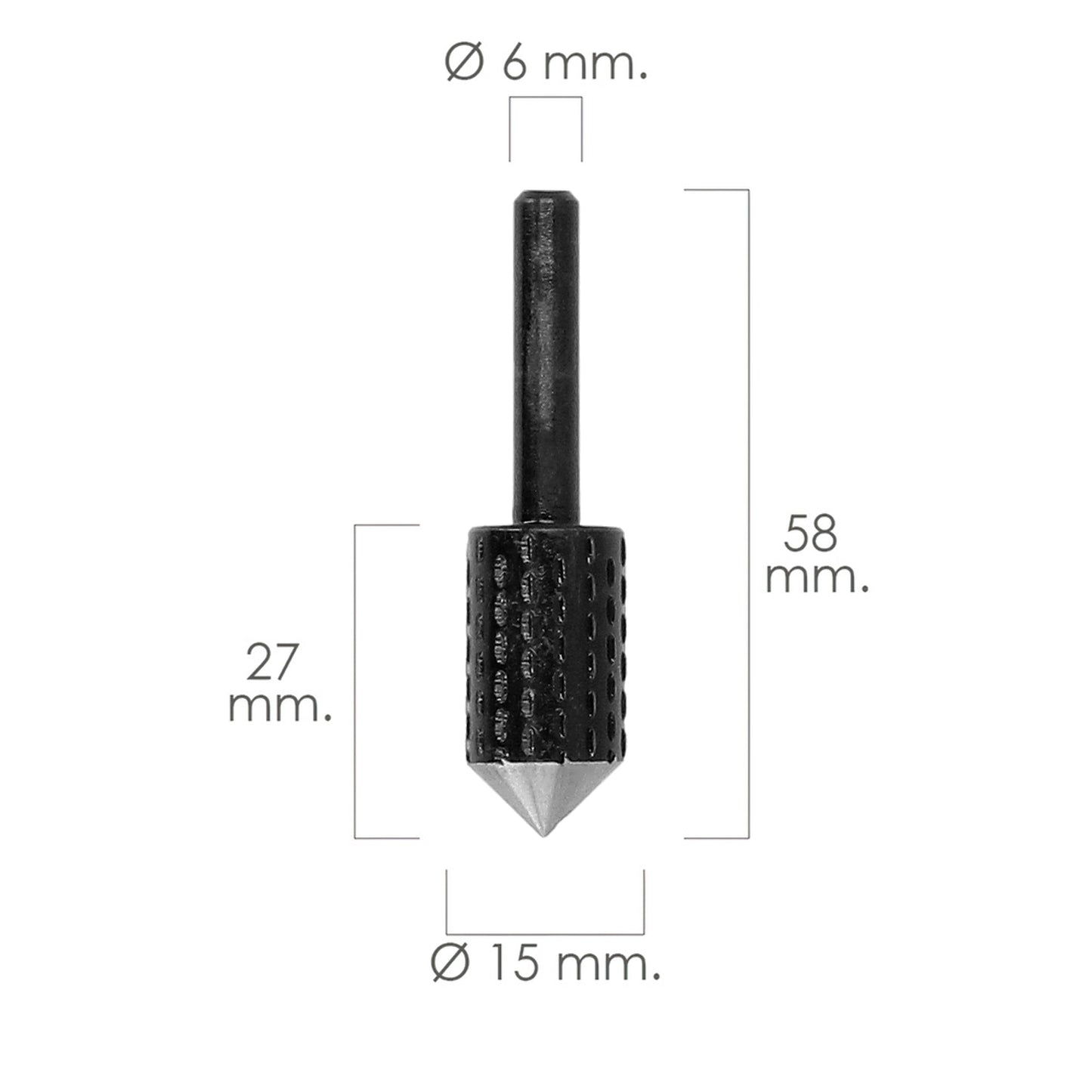 Fresa Rotativa Madera Para Vaciado Ø 15 mm. Para Taladro / Fresadora