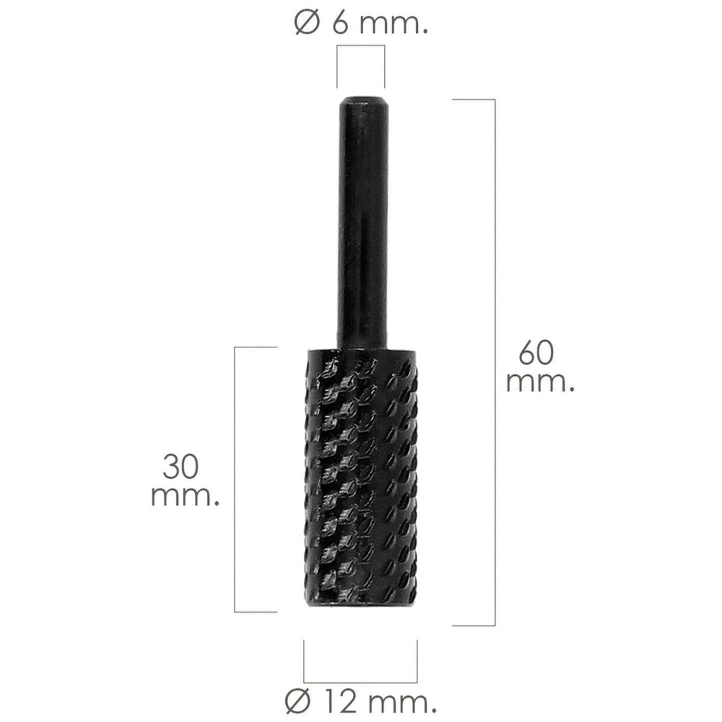Fresa Rotativa Para Metal Cilindrica Ø 12 mm. Para Taladro / Fresadora