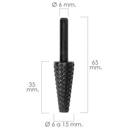 Fresa Rotativa Para Metal Conica Ø 6 a 15 mm. Para Taladro / Fresadora