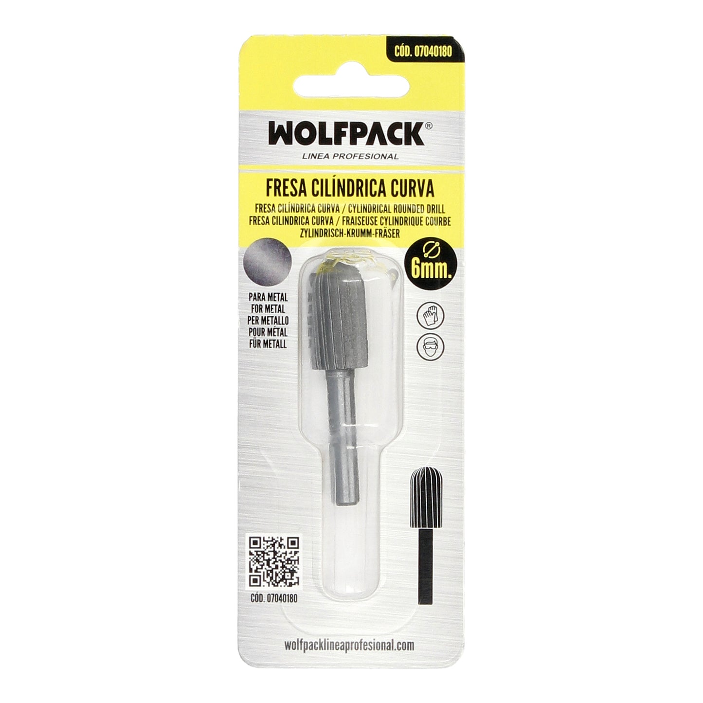 Fresa Rotativa Para Metal Cilíndrica Curva Ø 12 mm. Para Taladro / Fresadora