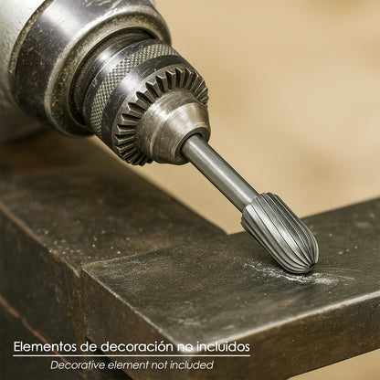 Fresa Rotativa Para Metal Cilíndrica Curva Ø 12 mm. Para Taladro / Fresadora