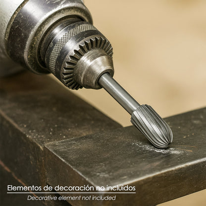Fresa Rotativa Para Metal Cilíndrica Curva Ø 12 mm. Para Taladro / Fresadora