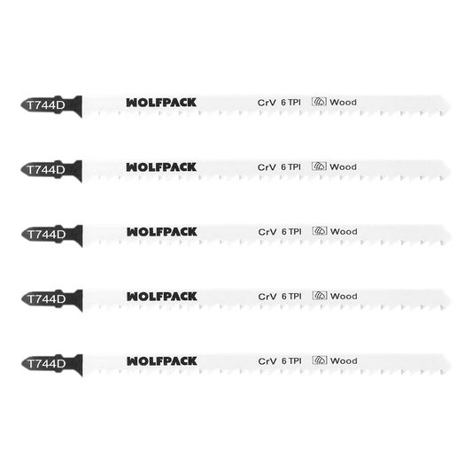 Hoja Larga Sierra Calar Para Madera Corte Grueso 5 Piezas. Hoja Cromo Vanadio 58. Vastago T Universal.