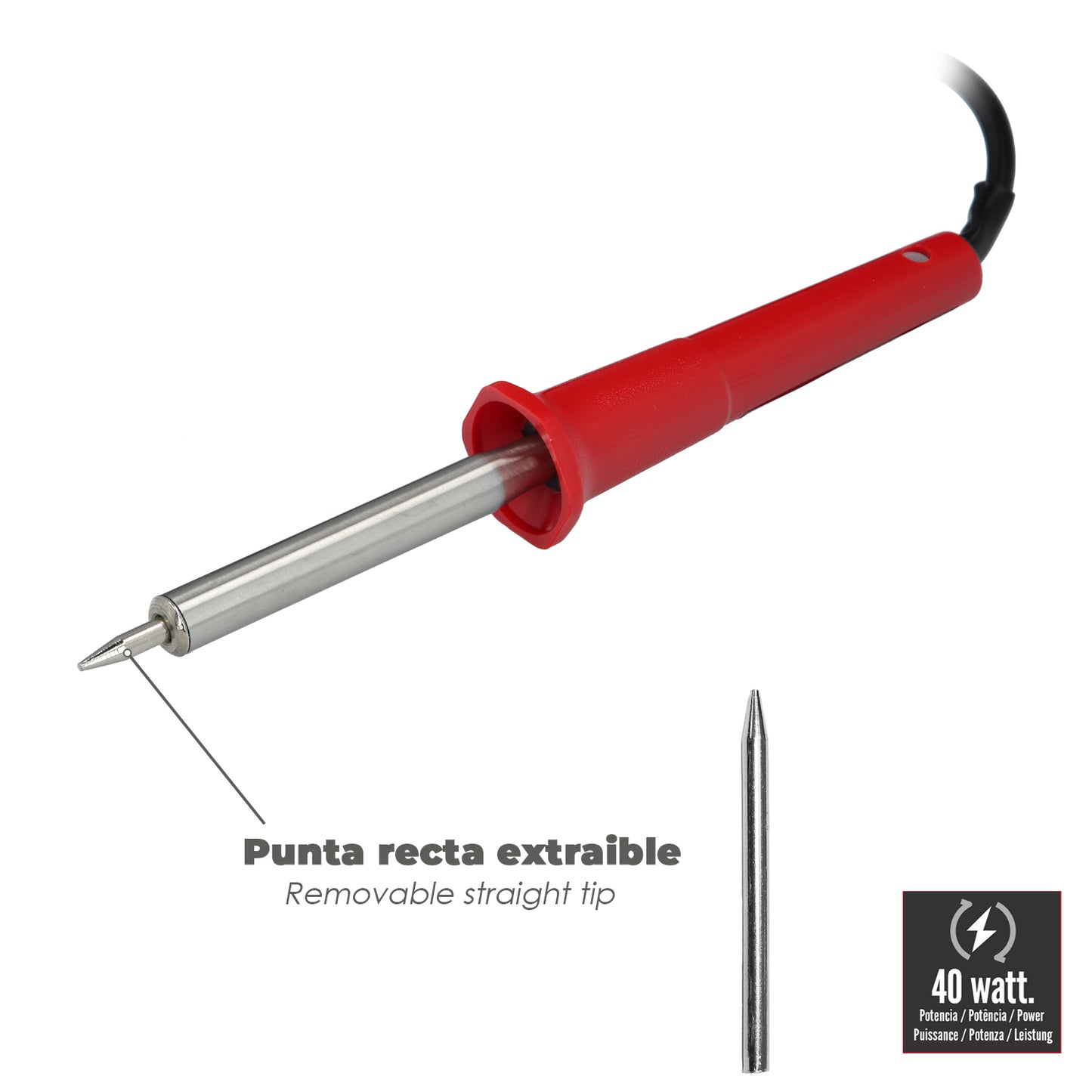 Soldador Wolfpack 40 Watt Punta Recta