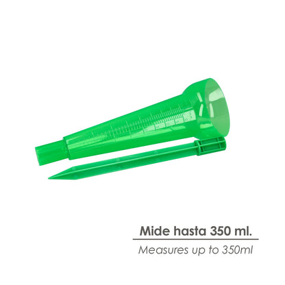 Pluviometro Plastico Verde 350 ml. Con piqueta. Medidor lluvia, Monitorizar las Precipitaciones Jardín Exteriores