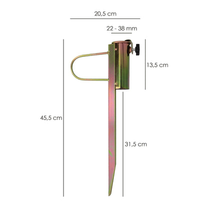 Pincho Acero Sombrilla Playa 45,5 cm.