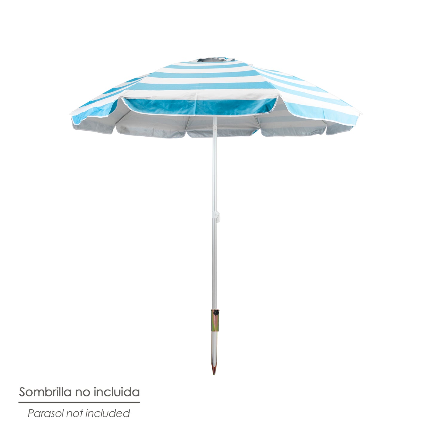 Pincho Acero Sombrilla Playa 45,5 cm.