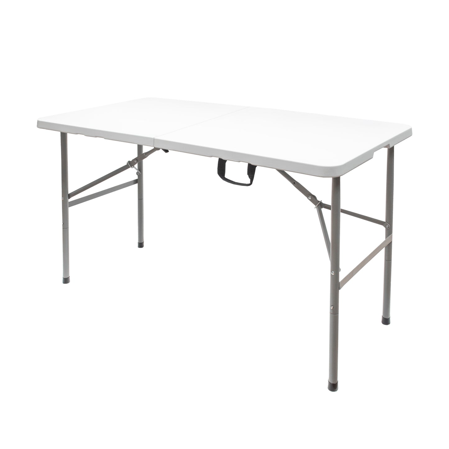 Mesa Dobrável Retangular PEAD Multifuncional, Portátil, Resistente, Multiuso 122x61x74 cm. Cor branca