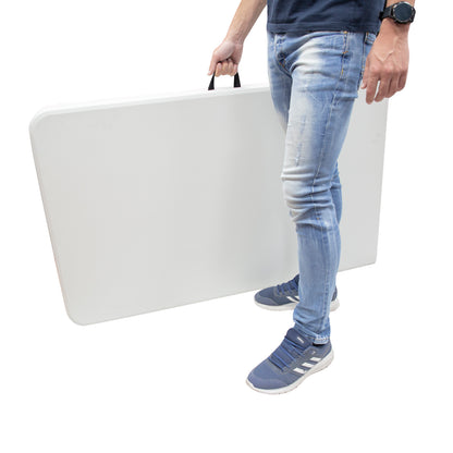 Mesa Plegable Rectangular HDPE 244x76x74 cm. Color Blanco