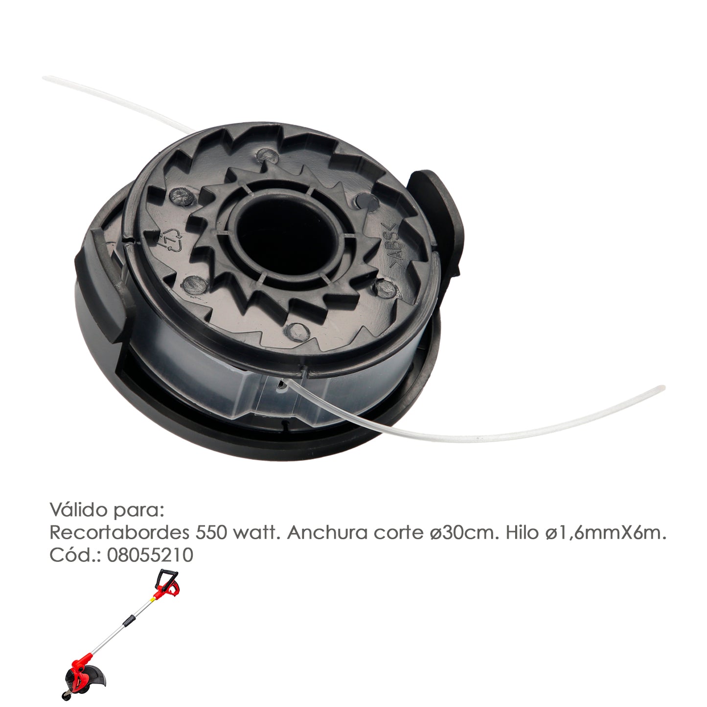 Cabezal Nylon Repuesto Recortabordes 550 Watt. (Codigo 08055210)