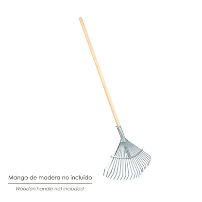 Rastrillo Metalico Para Jardin Ancho Regulable 31,5 A 43,5 cm. rastrillo Hojas, Cepillo Jardin, Escoba Metalica, Escoba Jardin
