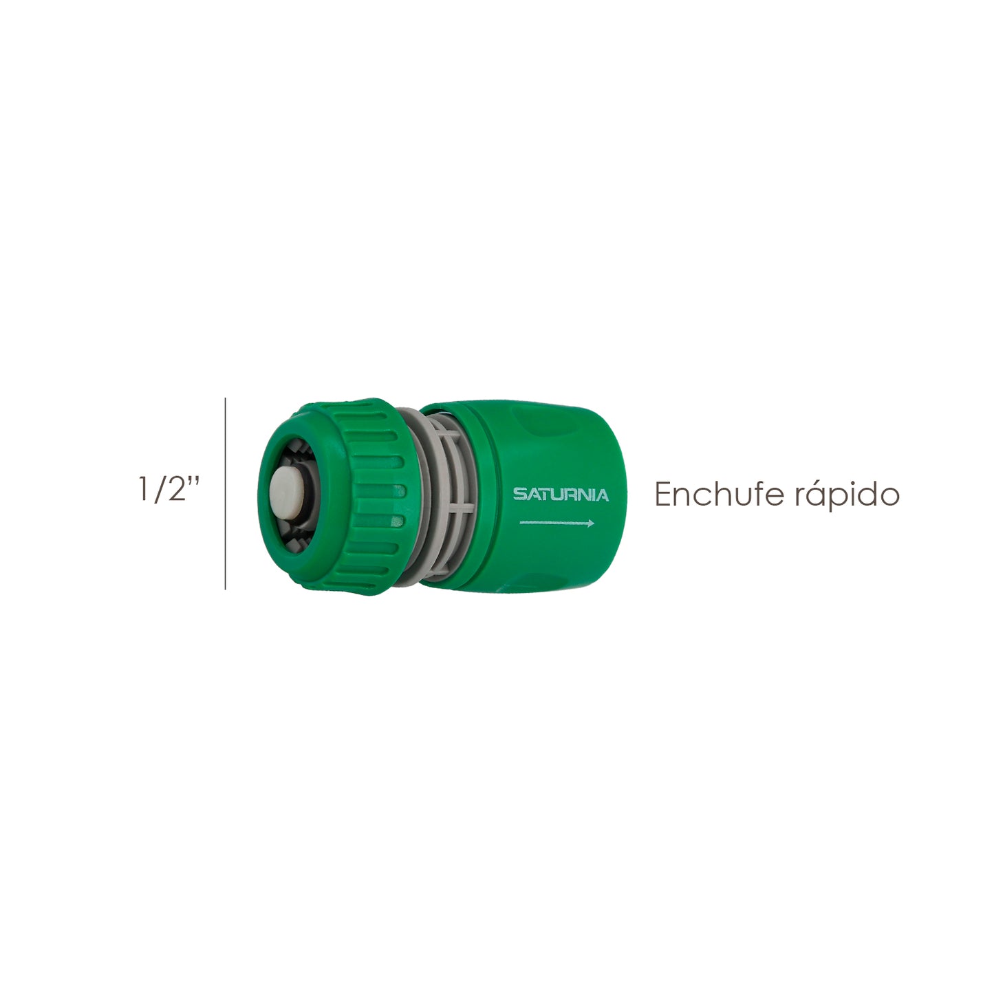 Conector Manguera Plastico 1/2 Con Stop  Blister