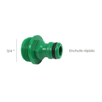 Adaptador Manguera Plastico 3/4 Macho Blister