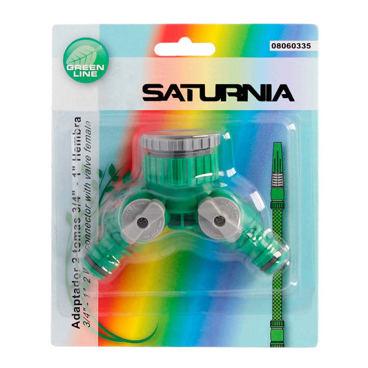 Adaptador de mangueira de plástico 3/4 - 1" fêmea com 2 soquetes Blister