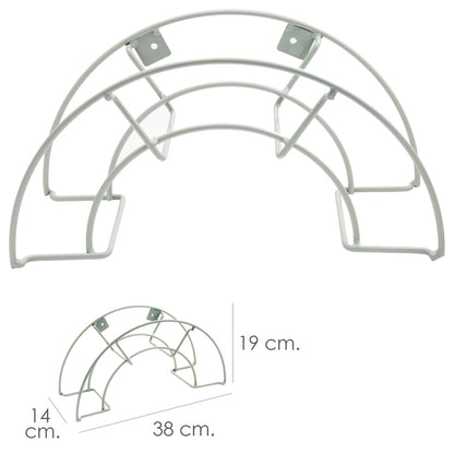 Soporte Manguera Pared Metalica 1/2 Luna Color Gris