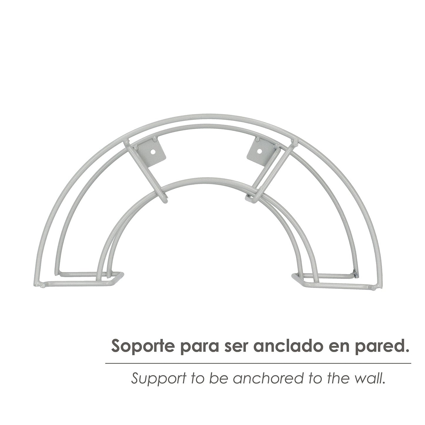 Soporte Manguera Pared Metalica 1/2 Luna Color Gris