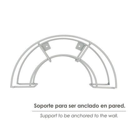 Soporte Manguera Pared Metalica 1/2 Luna Color Gris