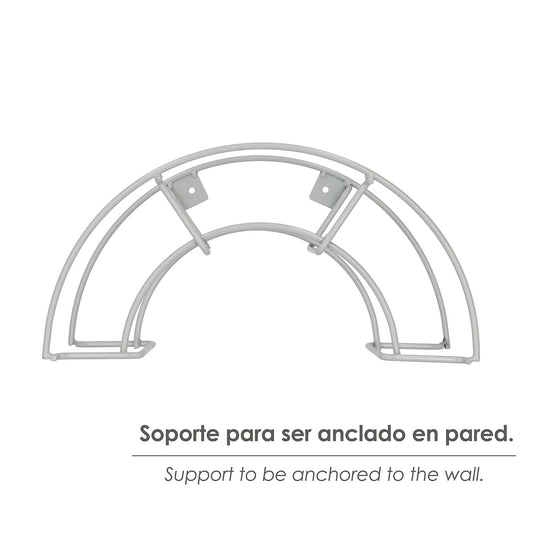 Soporte Manguera Pared Metalica 1/2 Luna Color Gris