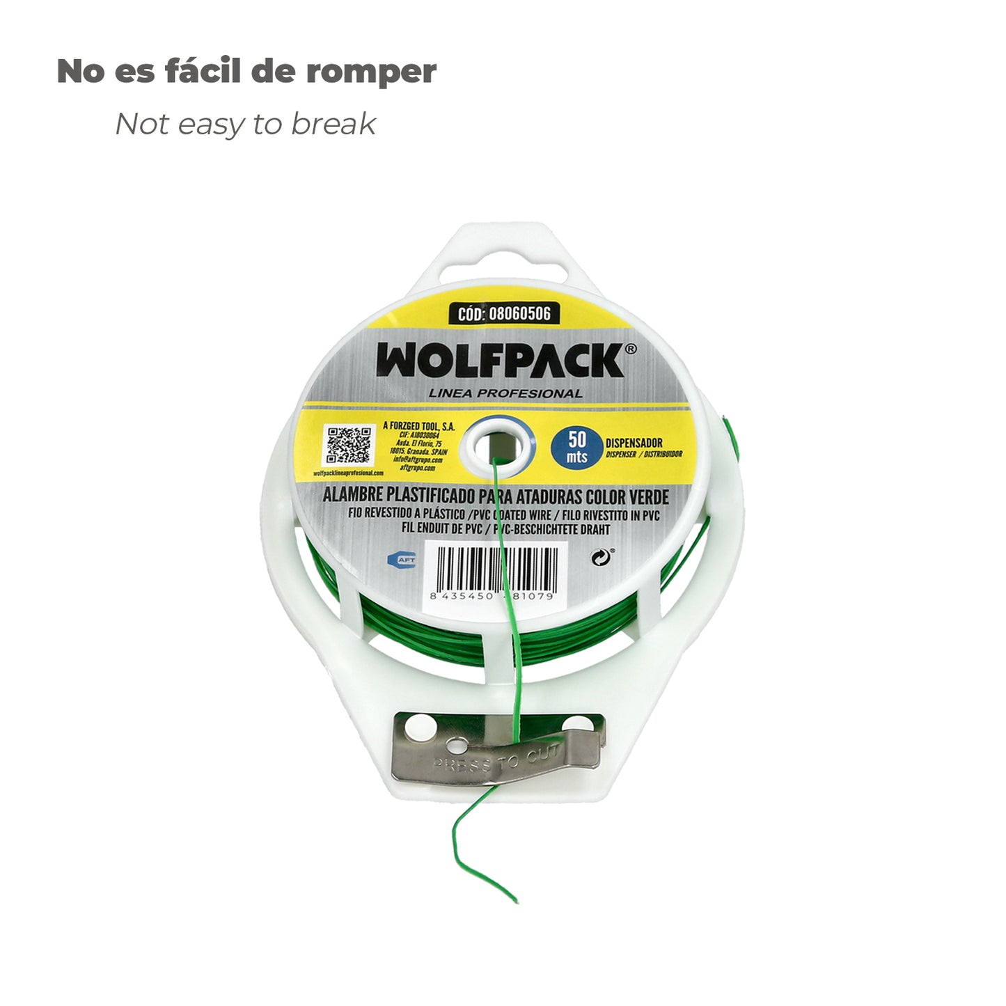 Alambre Atadura Plastificada Verde (Dispensador 50 M.)