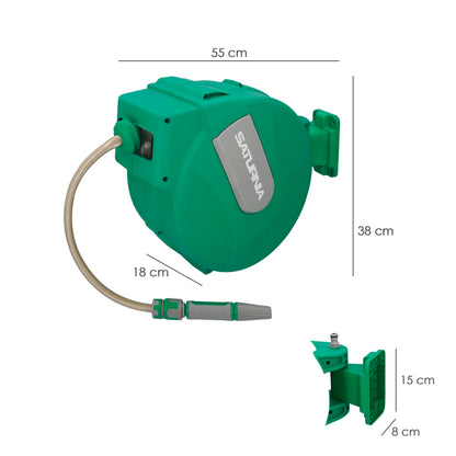 Enrollador Automatico Manguera Para Jardin. Recogedor Manguera Automatico, Porta Mangueras Jardin Manguera De 20 Metros