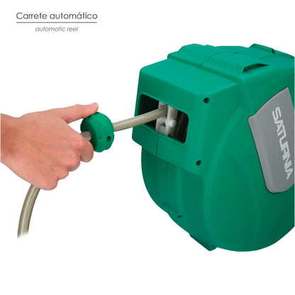Enrollador Automatico Manguera Para Jardin. Recogedor Manguera Automatico, Porta Mangueras Jardin Manguera De 20 Metros