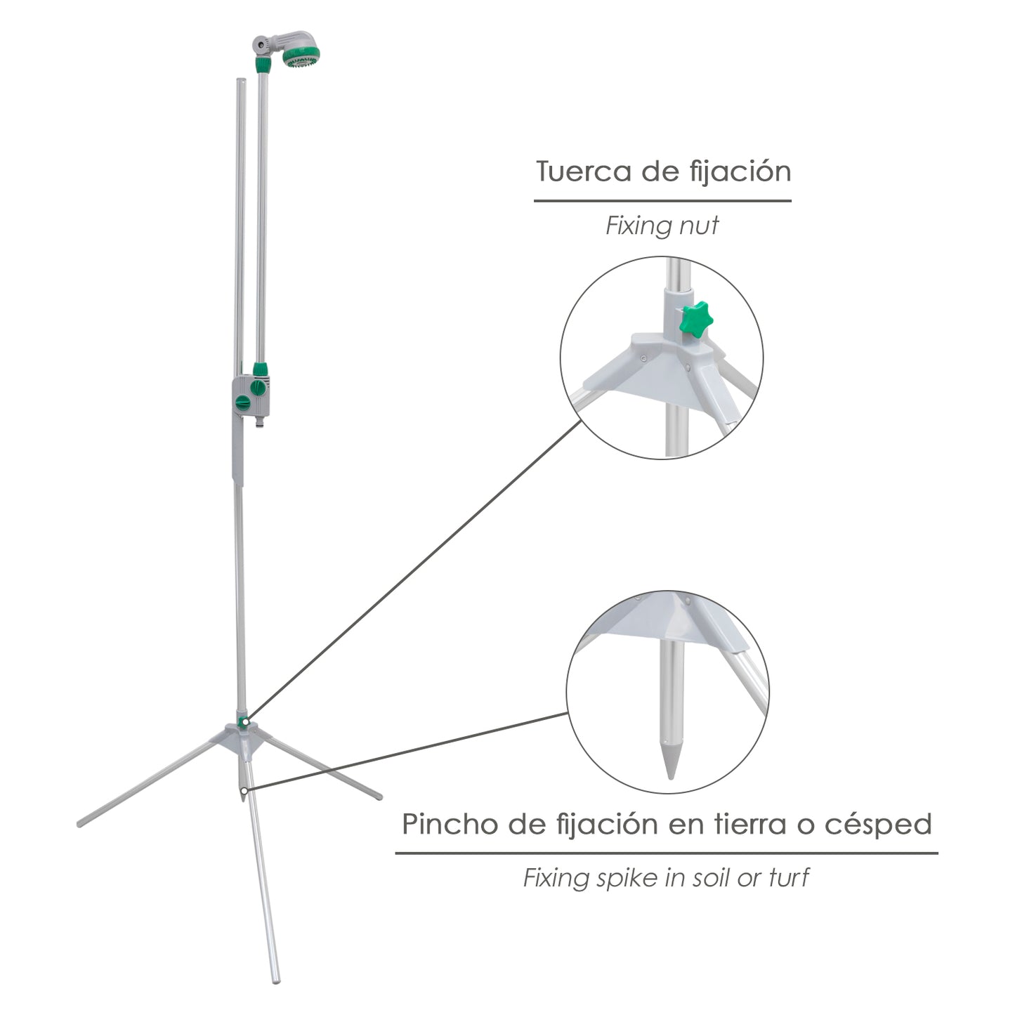 Ducha Jardin Portatil Con Tripode