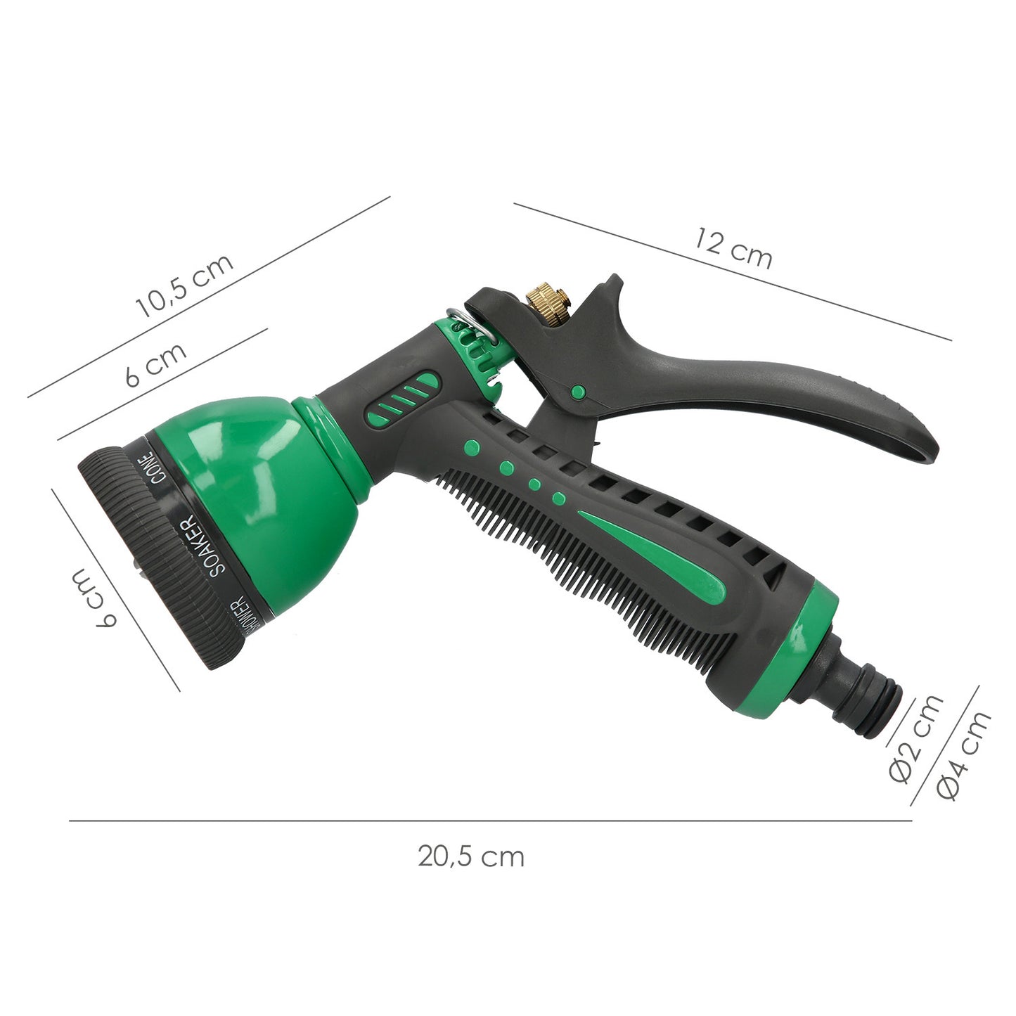 Pistola de irrigação de mangueira Metal Plus 7 posições