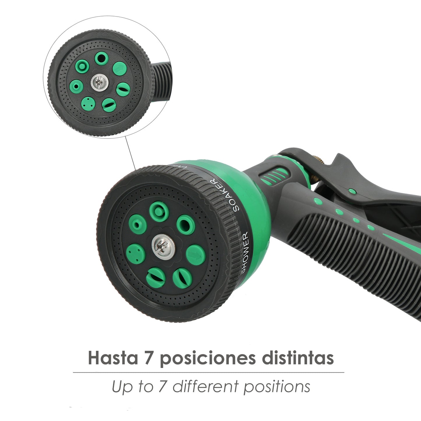Pistola de irrigação de mangueira Metal Plus 7 posições