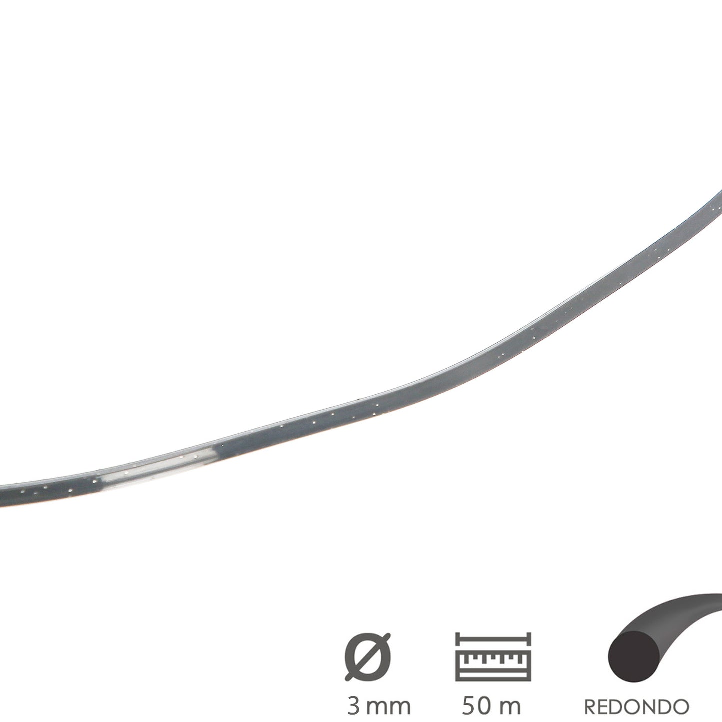 Hilo Nylon/Aluminio Redondo Profesional 3,0mm (Rollo 50mt.)