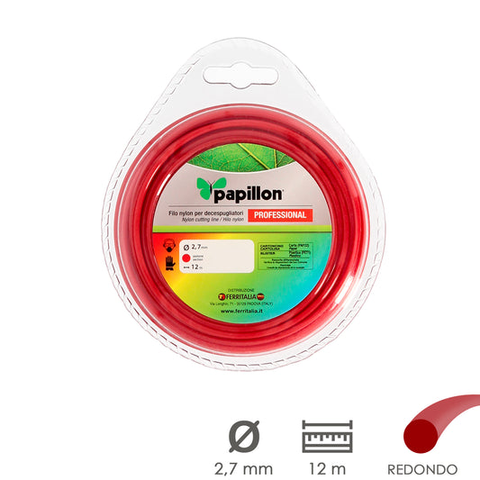 Linha de Roçadeiras Redondo Profissional Nylon Ø 2,7 mm. Role 12 metros. Roçadeiras de linha de corte de nylon, grama, jardim, ervas daninhas