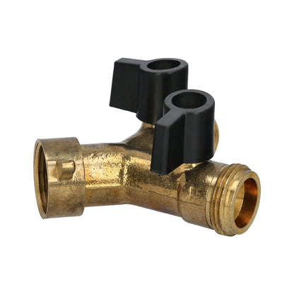 Adaptador Manguera Laton 2 Tomas Macho 3/4", Duplicador Grifo, Adaptador 2 Vias, Entrada 3/4" Hembra