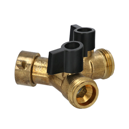 Adaptador Manguera Laton 2 Tomas Macho 3/4", Duplicador Grifo, Adaptador 2 Vias, Entrada 3/4" Hembra