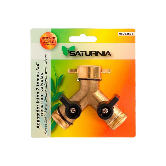Adaptador de mangueira de latão 2 tomadas macho de 3/4", duplicador de torneira, adaptador de 2 vias, entrada fêmea de 3/4"