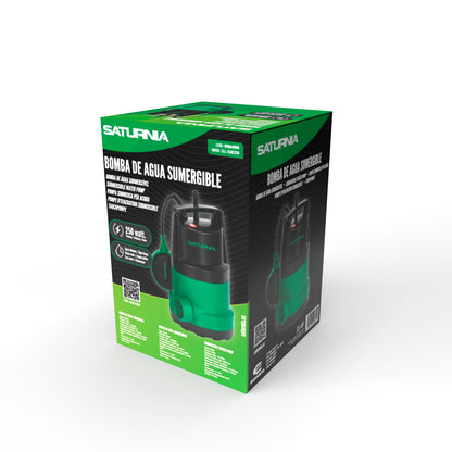 Bomba Aguas Limpias Sumergible 250 Watt. 5.500 lts/hora, Profundidad 5 Mts, Elevación 4,5 mts. Particulas max. Ø 2-3 mm.