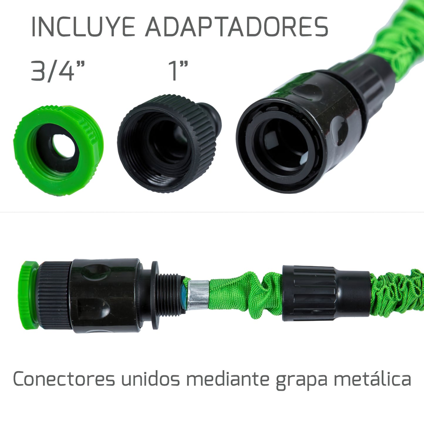 Manguera Extensible Riego  5 a 15 Metros Con  Pistola De 7 Posiciones