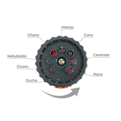Manguera  Extensible Autoenroscable Espiral 15 Metros Con Pistola y Conectores