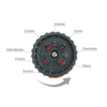 Manguera  Extensible Espiral Autoenroscable Para Riego Jardin 15 MetrosCon Pistola y Conectores