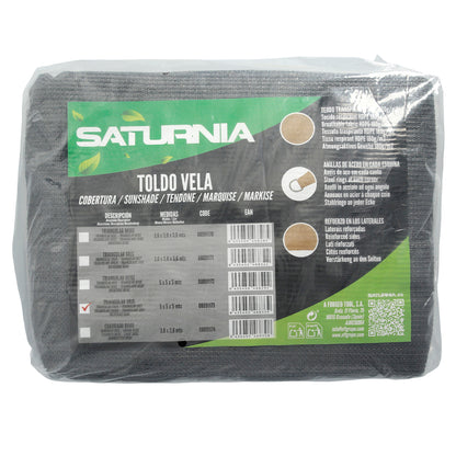 Toldo Vela Sombra Jardin Triangular Gris 5,0 x 5,0 metros.