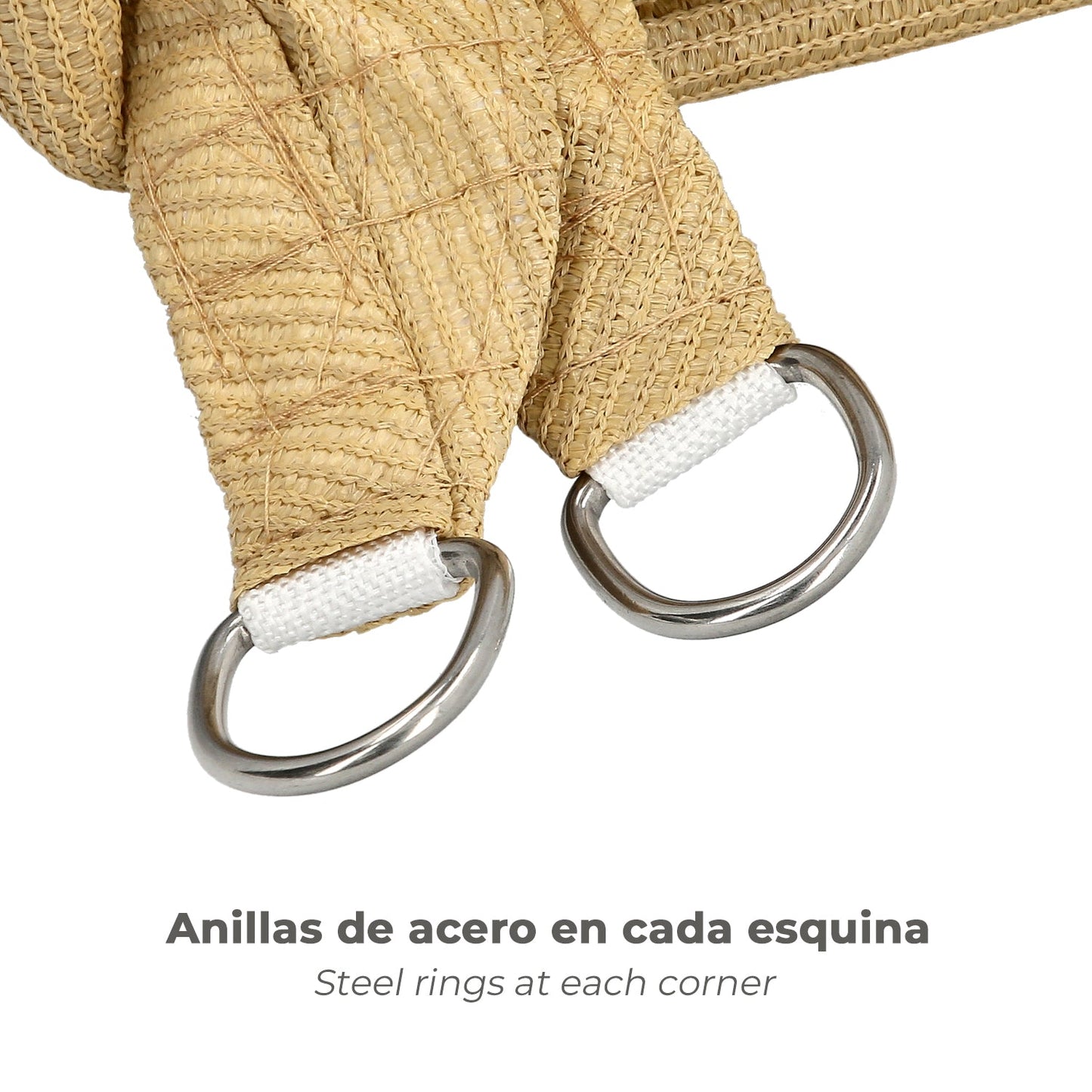 Toldo Vela Sombra Jardin Cuadrada 3,6x3,6 metros Beige