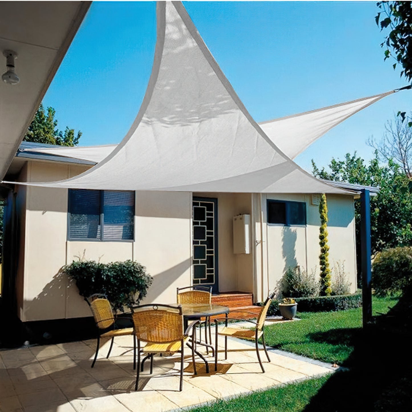 Toldo de vela de sombra de jardim triangular 3,6x3,6x3,6 metros Branco