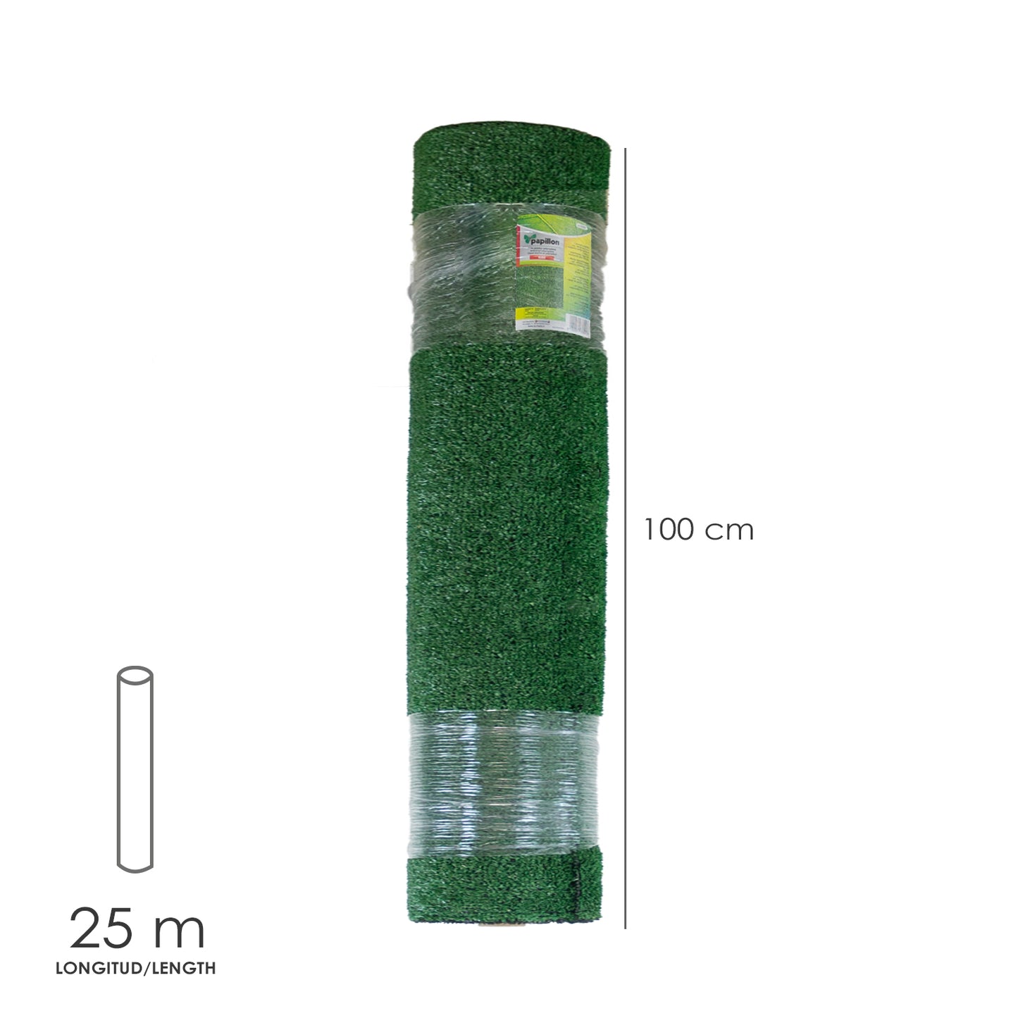 Cesped Artificial 7 mm. Rollo 1x25 mt. Césped Moqueta Para Interior y Exterior. Jardín, Terraza, Balcón. Uso Domestico
